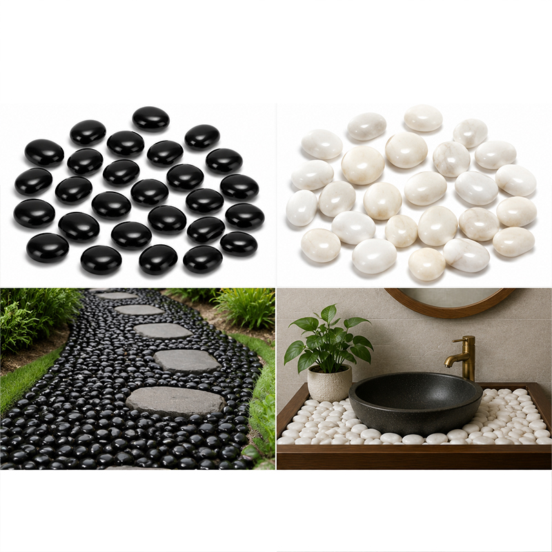 Aquarium Decoration Rock - Pietre di fiume lucidate bianche e