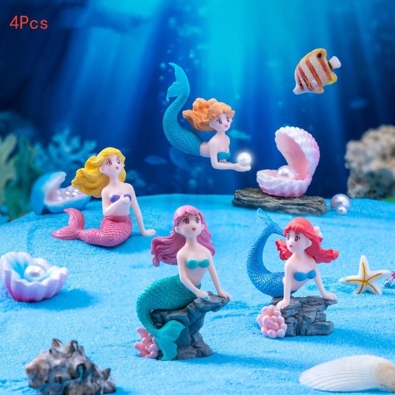 Aquarium Fish To Buy - Set di 4 Ornamenti in Plastica